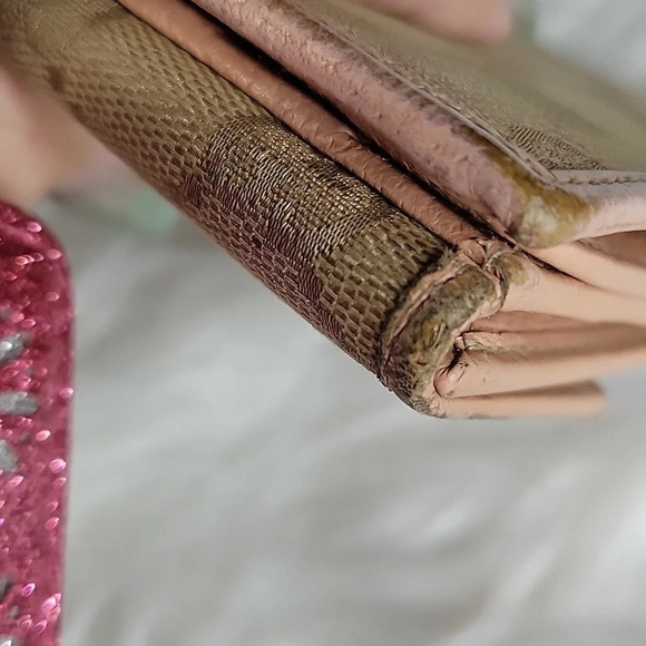 GUCCI Long Wallet CG Canvas Beige Pink Canvas X Leather Authentic‎ Used - Picture 10 of 12